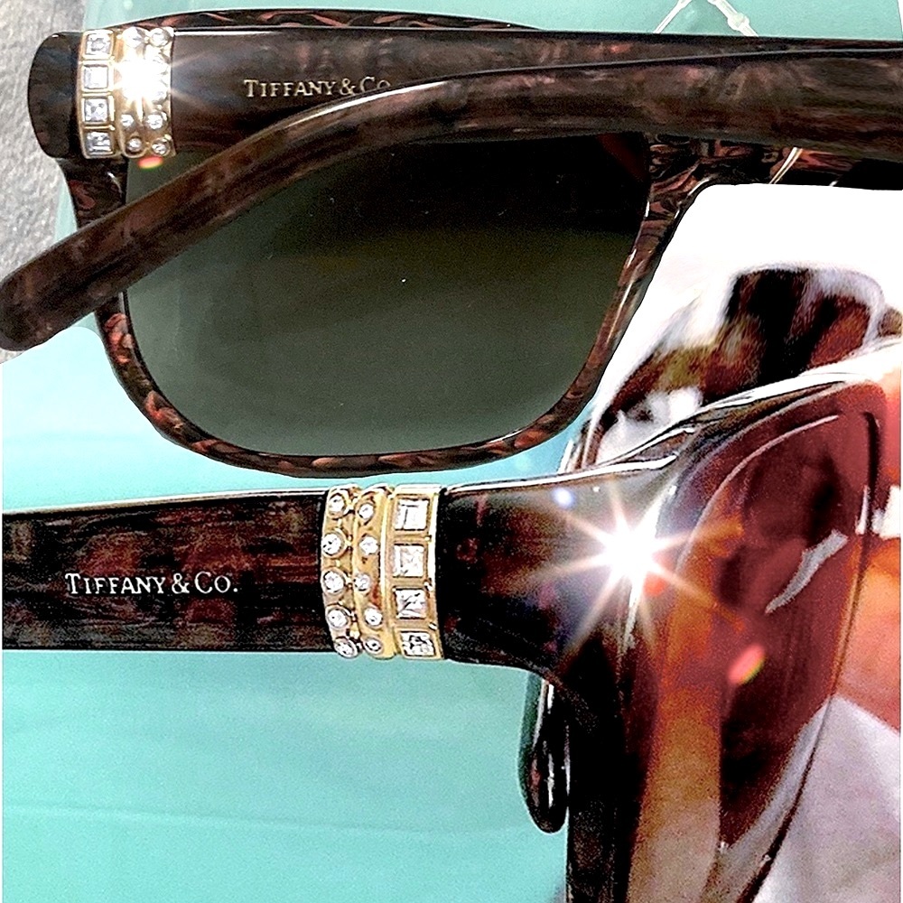 Nwt, Authentic Tiffany & Co. 8160/3B Elegant Pearl Brown Marbled Sunglasses